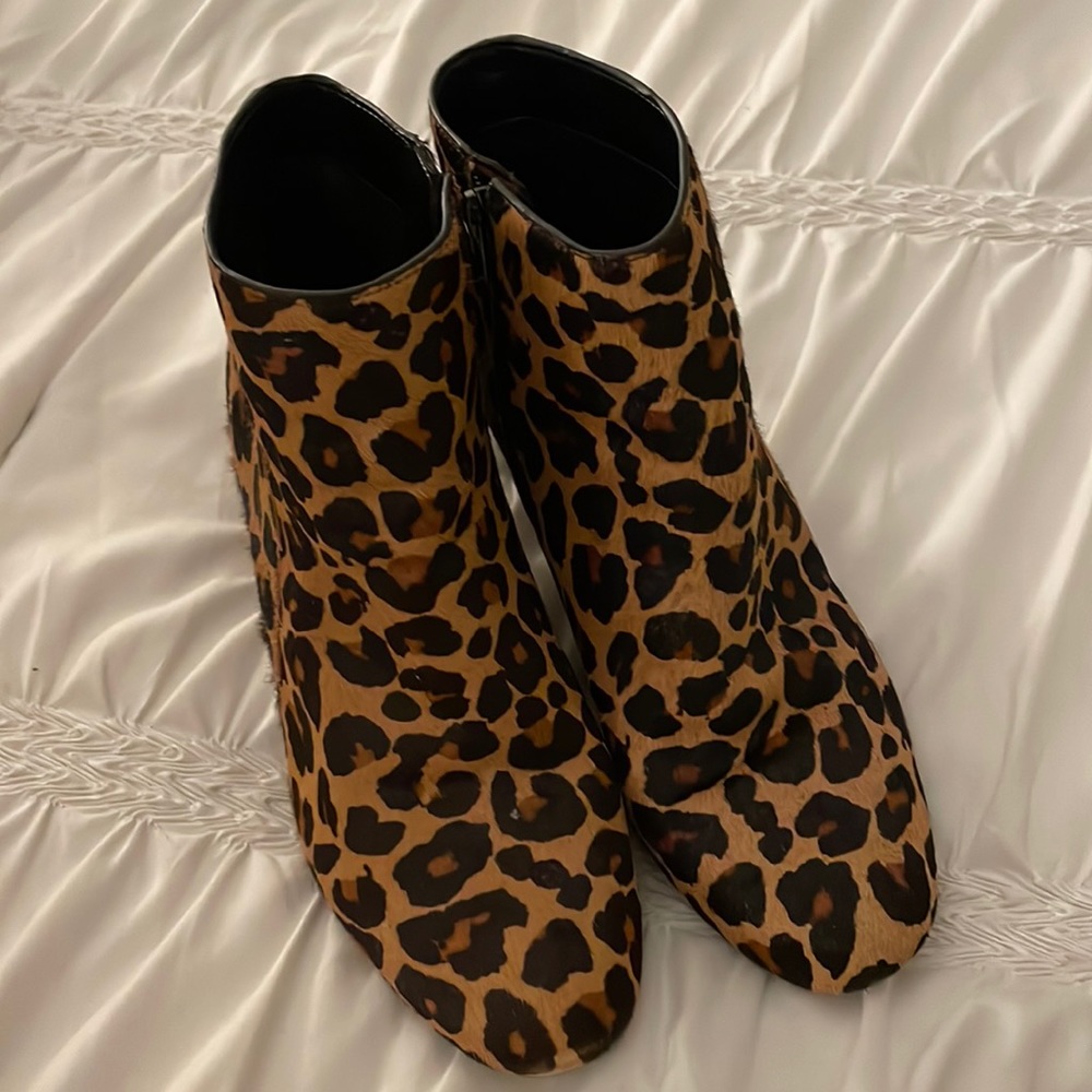 INC International Concepts Leopard Print Ankle Booties - Brown & Black